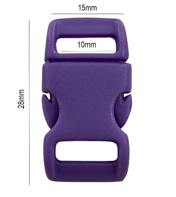 100un Fecho 10mm Lilás Plástico Engate Alça Mochilas Bolsas