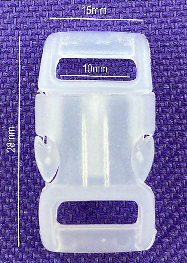 100un Fecho 10mm Transparente Plástico Costura Bolsa Mochila