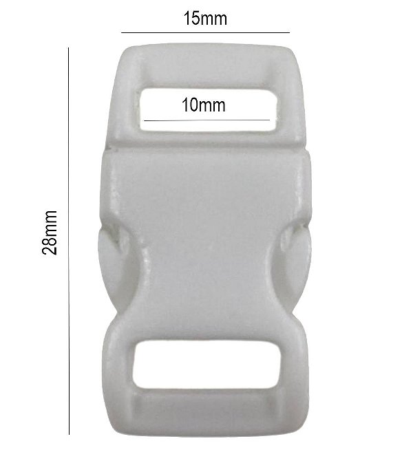 100un Fecho 10mm Branco Plástico Costura Bolsas Mochilas