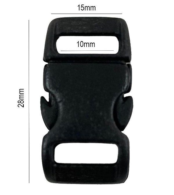 100un Fecho 10mm Preto Plástico Costura Bolsas Mochilas