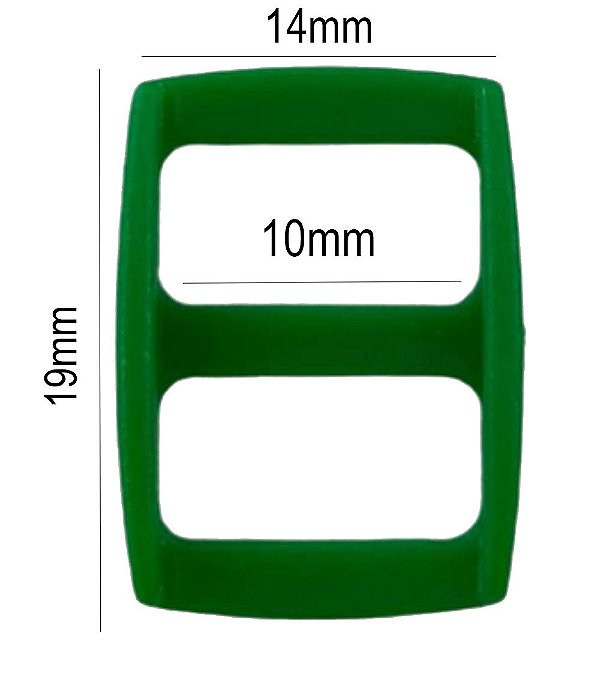 50un Regulador 10mm Verde Bandeira Plástico Alça Fita Bolsas
