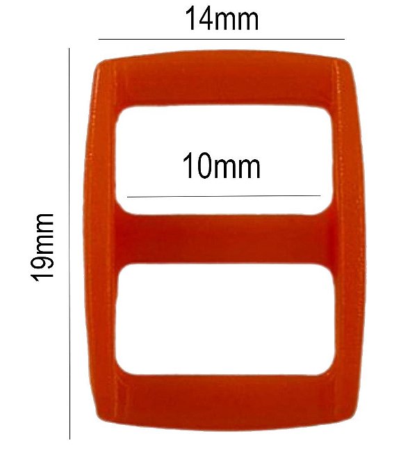 50un Regulador 10mm Laranja Plástico Alça Fita Bolsa Mochila