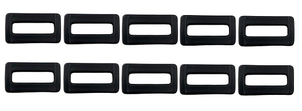 10un Passante 30mm (3cm) Preto Plástico Passador Mochilas