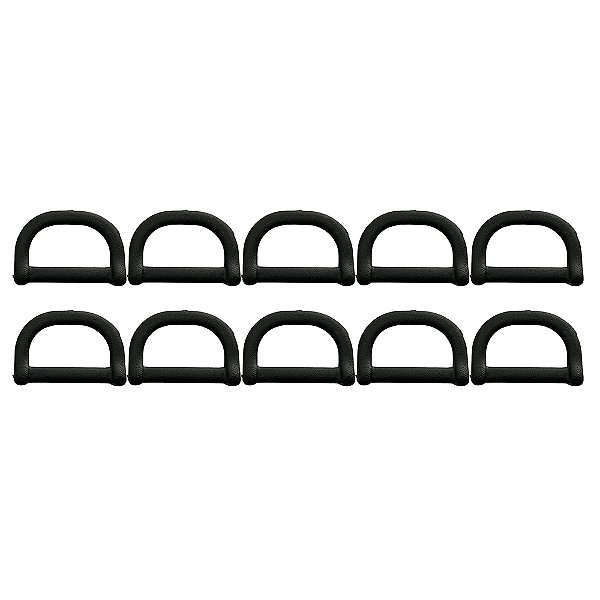1000un Meia Argola 25mm Preta Plástico Alça Bolsas Cadarço