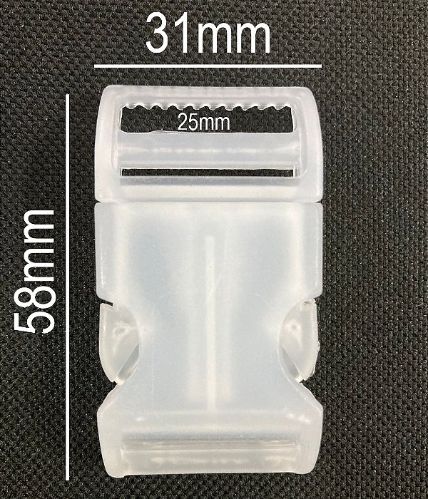 20un Fecho 25mm Transparente Plástico Presilha Bolsa Mochila