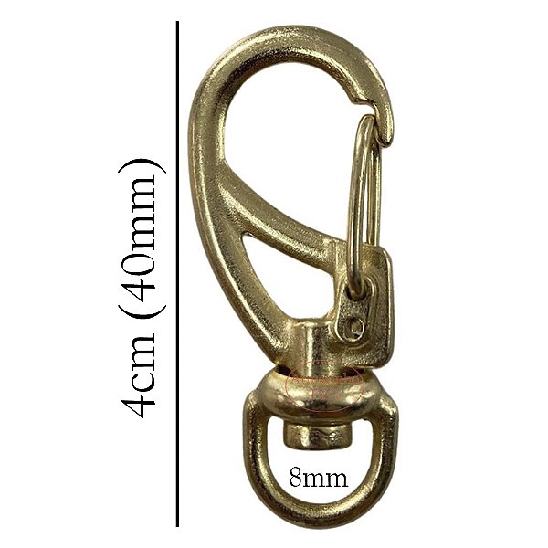 50un Mosquetão 8mm Dourado Fecho Gancho Alça Bolsas Mochilas