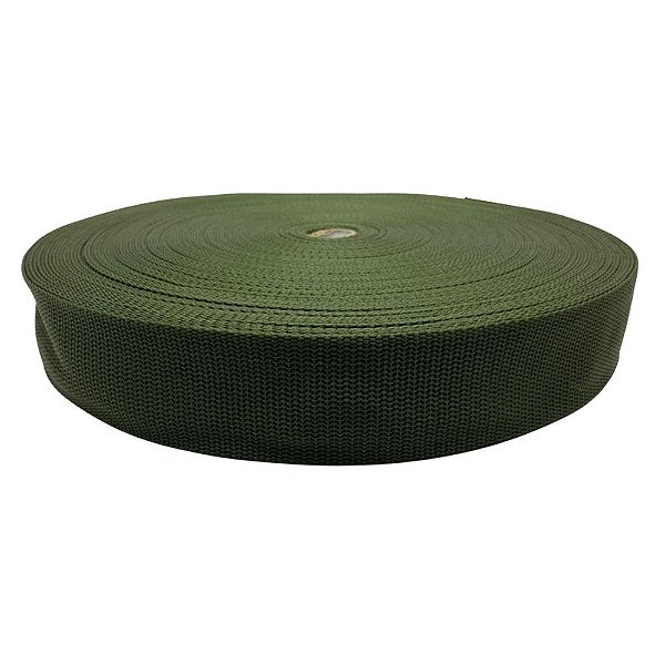 250m Fita CA 50mm 5cm Verde Musgo Bolsas Cadarço Mochilas
