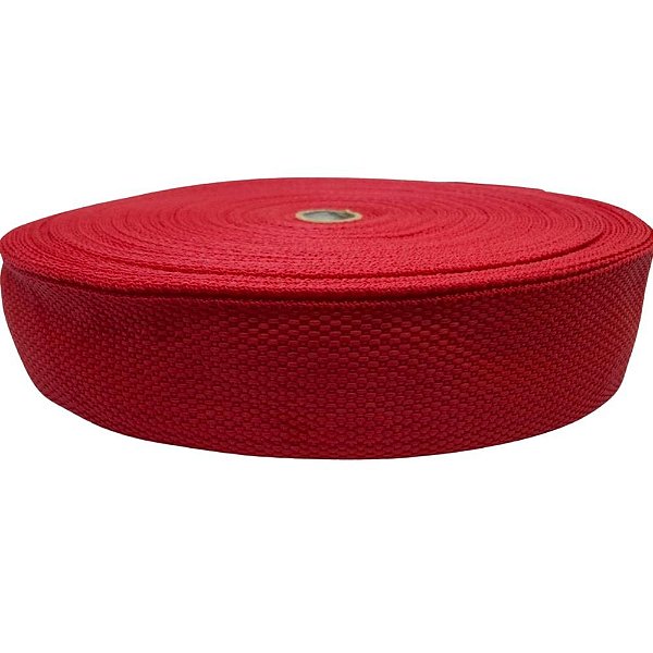 50m Fita CBR 40mm Vermelha Alça 4cm Cadarço Bolsa Mochila