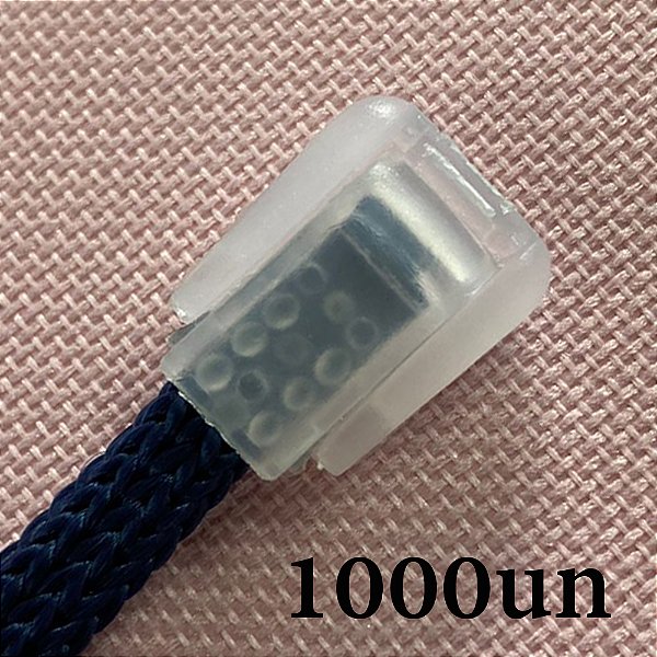 1000un Terminal Transparente Cordão Cadarço Jacaré Plástico