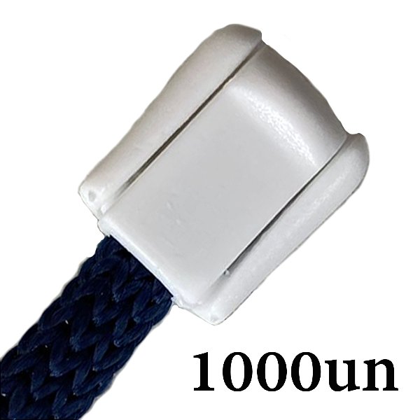 1000un Terminal Branco Cordão Cadarço Jacaré Plástico Alça