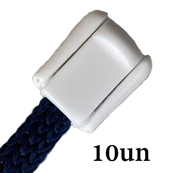 10un Terminal Cordão Cadarço Jacaré Branco Plástico Alça