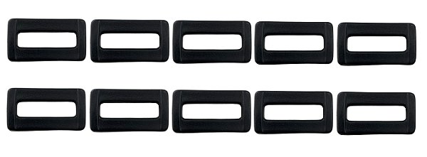 50un Passante 25mm (2,5cm) Preto Plástico Passador Mochilas