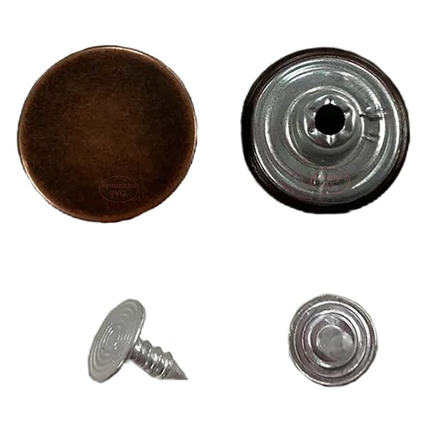 500un Botão Fixo Bronze 17mm Calça Jeans Jaqueta Bermuda