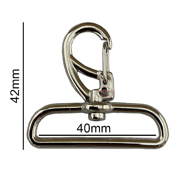 50un Mosquetão 40mm Niquelado Fecho Gancho Bolsas Mochilas