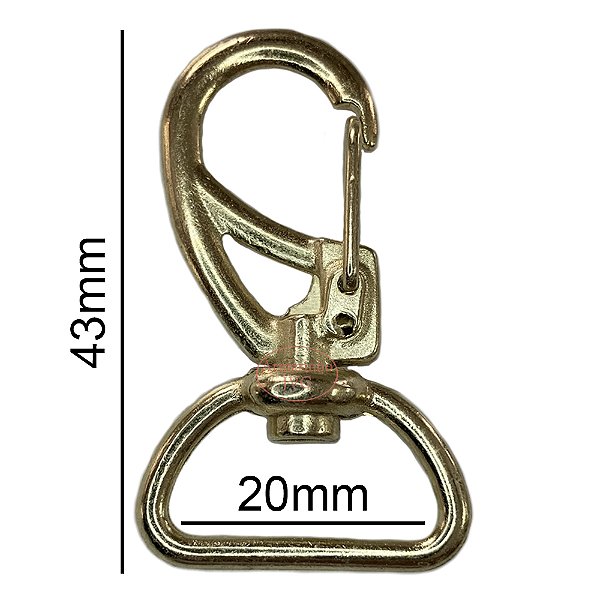 100un Mosquetão 20mm Dourado Fecho Alça Gancho Bolsa Mochilas