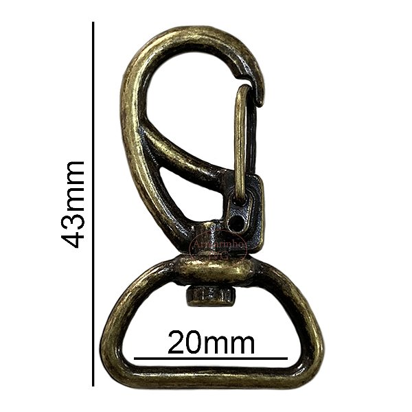 1000un Mosquetão 20mm Ouro Velho Fecho Gancho Bolsa Mochilas