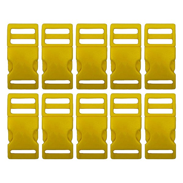 100un Fecho 15mm Amarelo Engate Plástico Bolsa Alça Mochilas