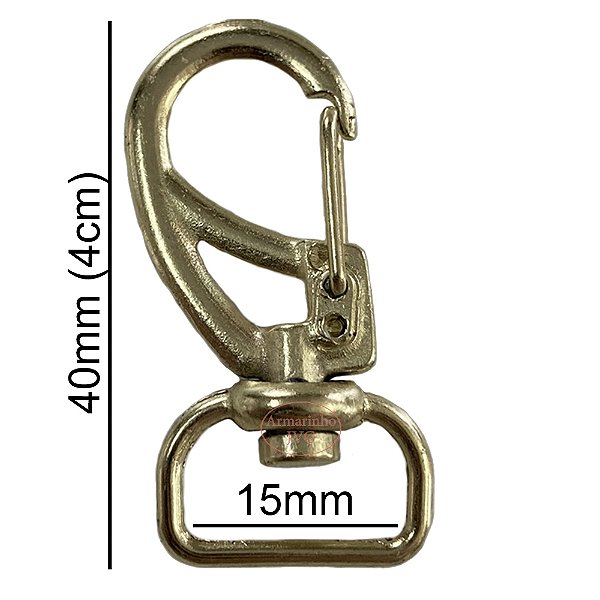 20un Mosquetão 15mm Dourado Gancho Alça Bolsas Mochilas