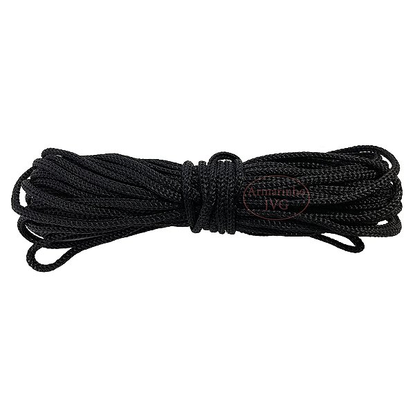 10m Cordão 4/1 Preto Fio Náutico 4mm Rabo Rato Saco Mochila