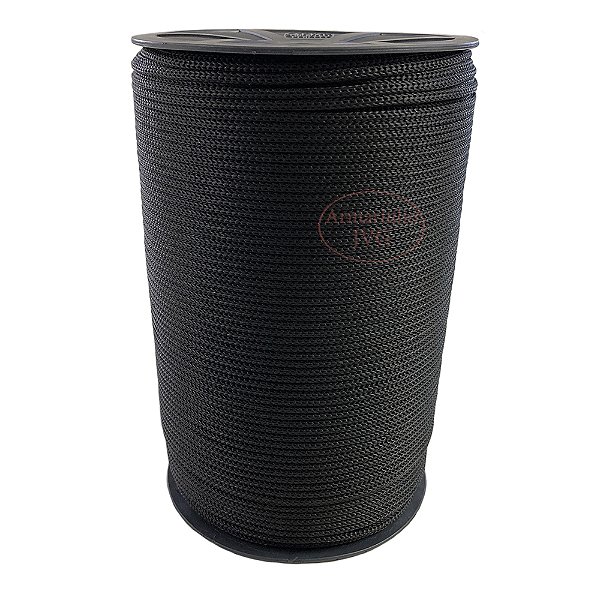 1kg Cordão 4/1 Preto 460m Fio Náutico Rabo Rato Saco Mochila