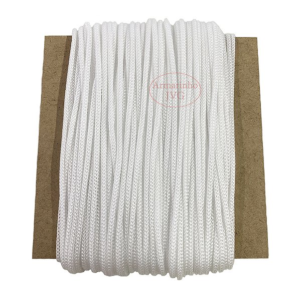 50m Cordão 4/1 Branco Fio Náutico 4mm Rabo Rato Saco Mochila