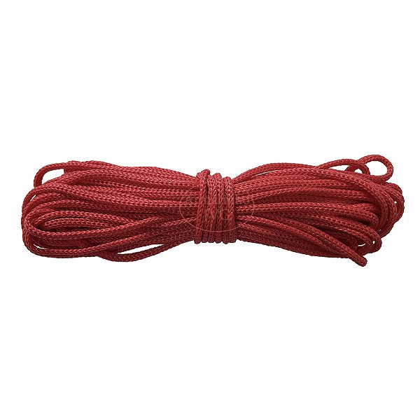 20m Cordão 4/1 Vermelho Fio Náutico 4mm Rabo de Rato Sacos