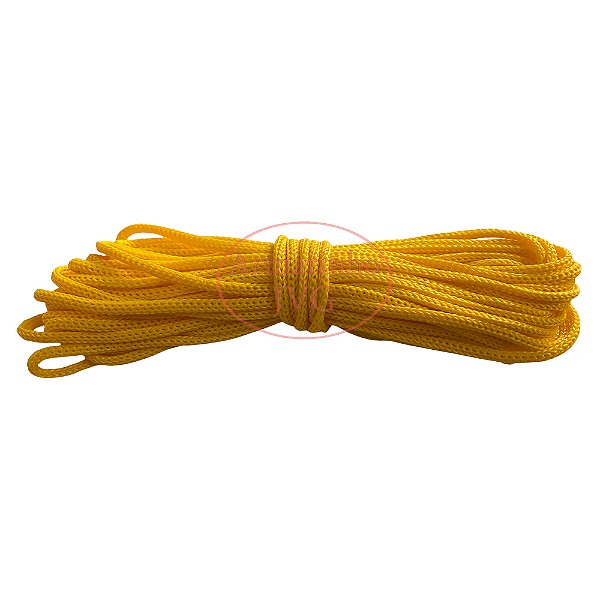 20m Cordão 4/1 Amarelo Ouro Fio Náutico 4mm Rabo Rato Sacos