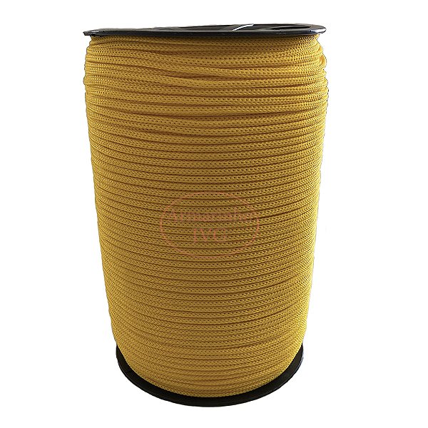 1kg Fio Náutico 4/1 Amarelo Ouro 460m Rabo Rato Saco Fitilho