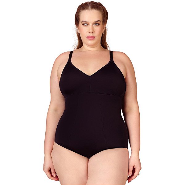 Cinta Body Modelador Plus Size Compressão Sem Bojo Preta