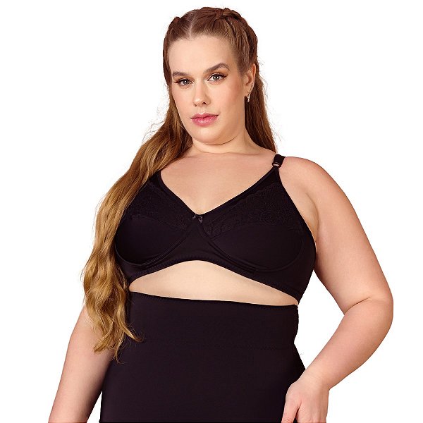 Sutiã Reforçado com Renda sem Aro Plus Size