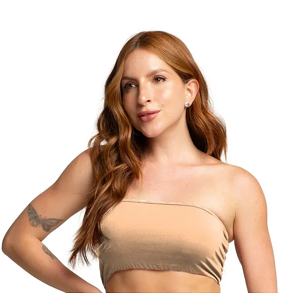 Top Faixa Tomara Que Caia Cropped Microfibra Sem Bojo