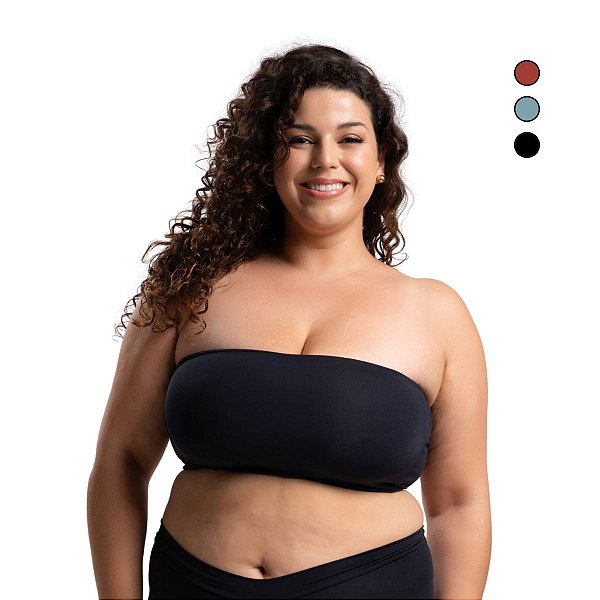 Sutiã Top Faixa Plus Size Microfibra Tomara Q Caia Sem Bojo