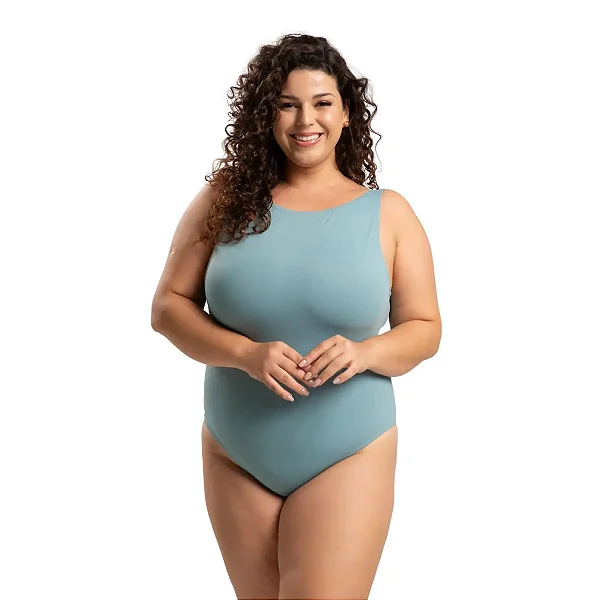 Body Maiô Plus Size Praia Liso Decote Costas Nua Sem Bojo Sanremo