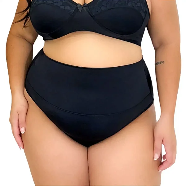 Calcinha Cinta Modeladora Plus Size Cós Alto Fio