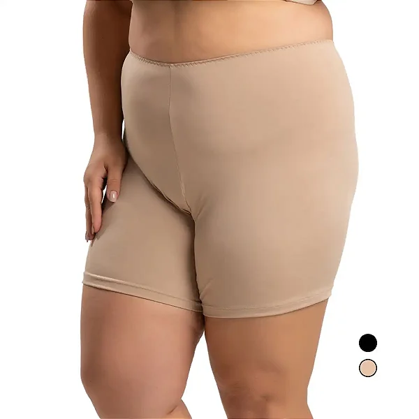 Short Anágua Plus Size Shortinho Íntimo Segunda Pele Bege