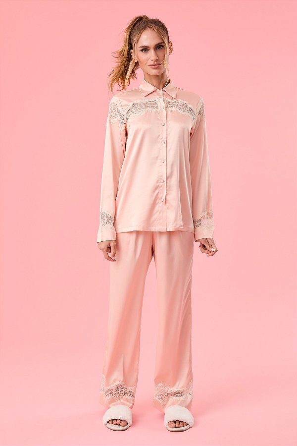 Pijama Claire Laces Pêssego