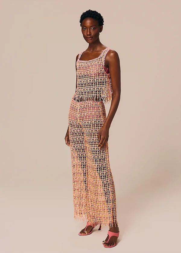 CONJUTO TOP COM ALCAS E CALÇA PANTALONA