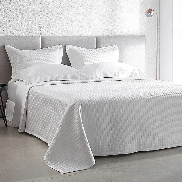 Kit Colcha Queen Cetim 270 Fios Buddemeyer Bud Vision New Colors II 100% Algodão Penteado Branco 3 peças