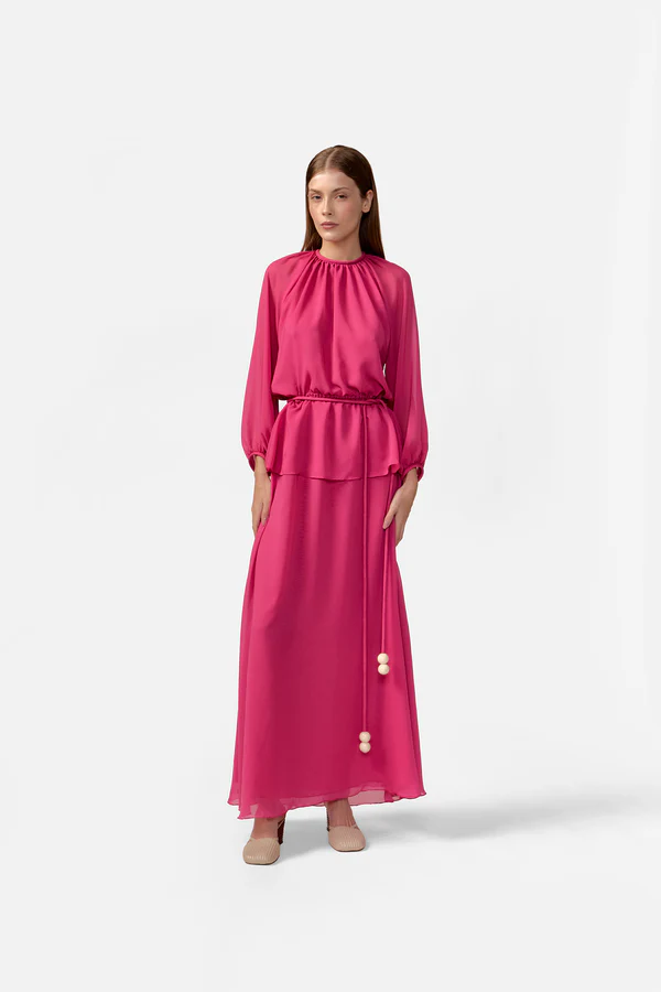 Vestido Longo Peplum Baleares Lisos