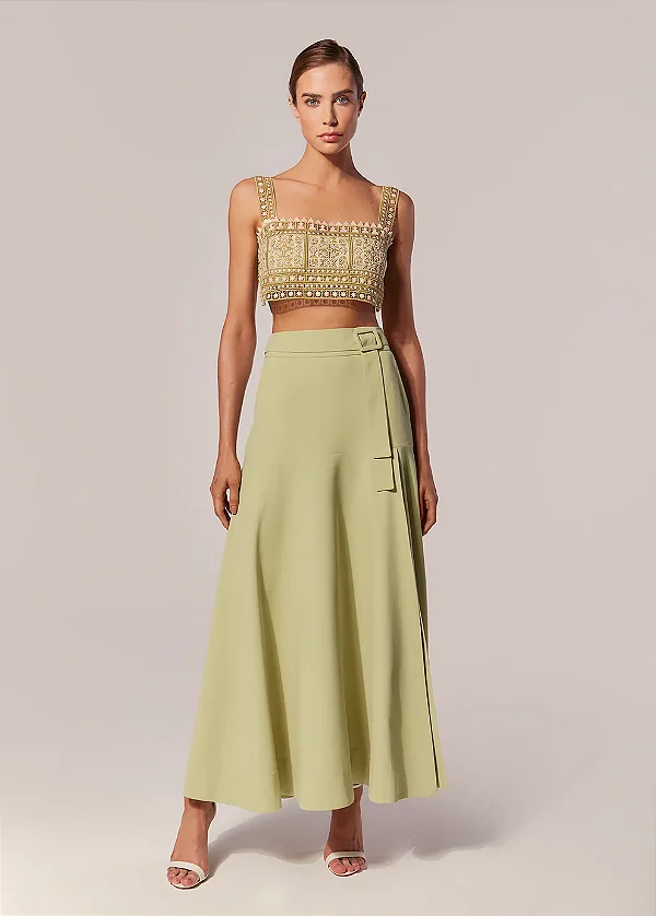 SAIA MIDI COM CINTO ALFAIATARIA ARCOS