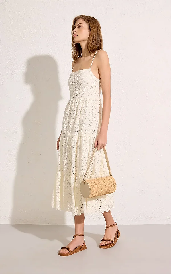 VESTIDO LAISE BABADOS OFF WHITE