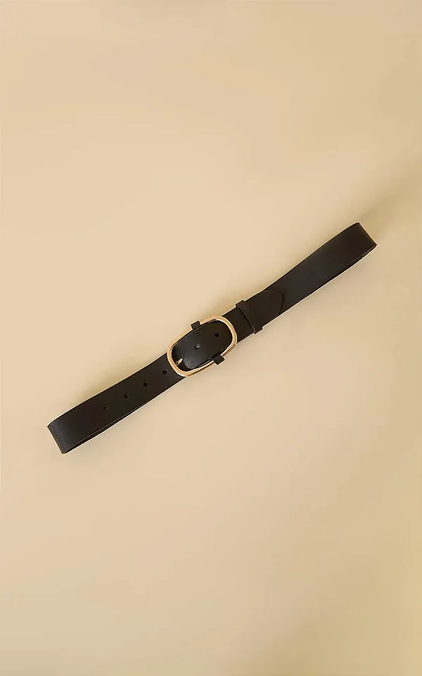 CINTO SELARIA FIVELA OVAL PRETO