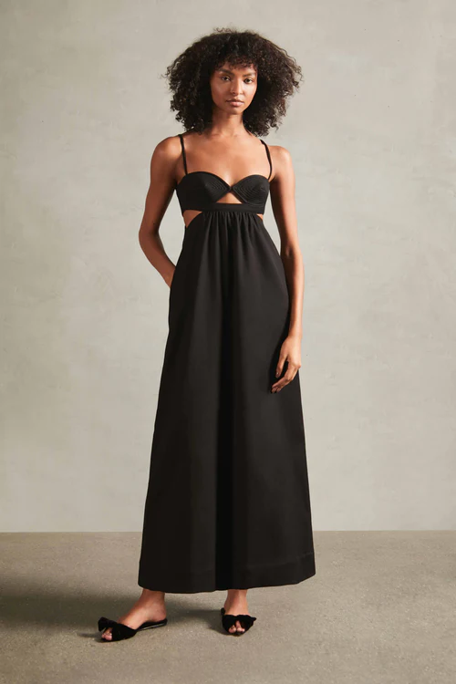 VESTIDO LONGO MATELASSADO LACRO PRETO