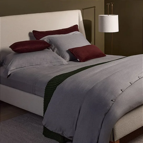 CAPA P/ DUVET QUEEN BUDDEMEYER LUXUS LAVI 60% ALGODÃO 20% VISCOSE 20% LÃ. ALGODÃO PENTEADO CINZA