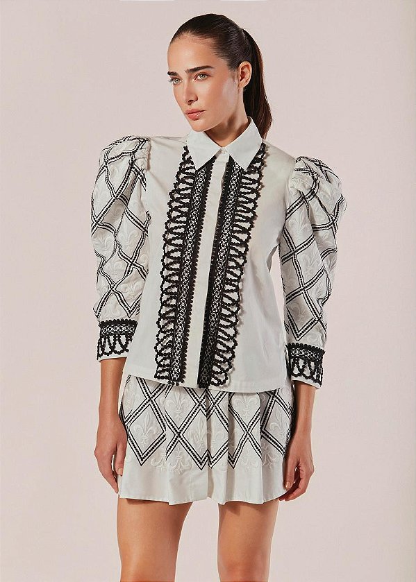CAMISA BORDADA MANGAS 3/4 GIGLIO