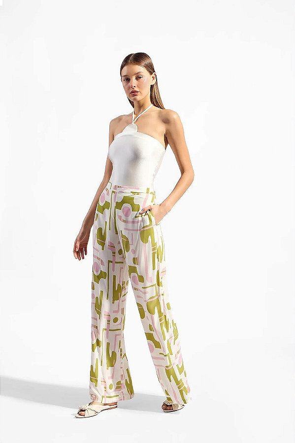 CALÇA PANTALONA COR UNICA