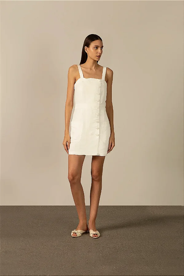 VESTIDO MINI ALÇAS LINHO