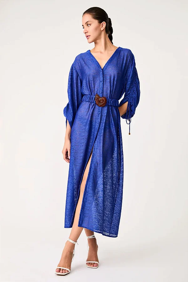 CHEMISE TULE TEXTURAS LES RÉCIFES BLEU NUIT