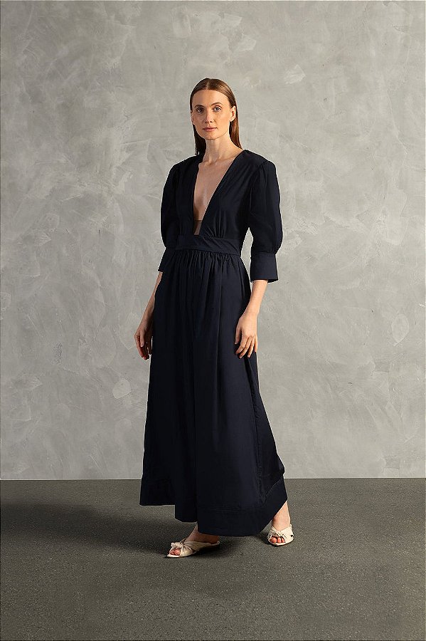 VESTIDO LONGO DECOTE V ILUSIONE