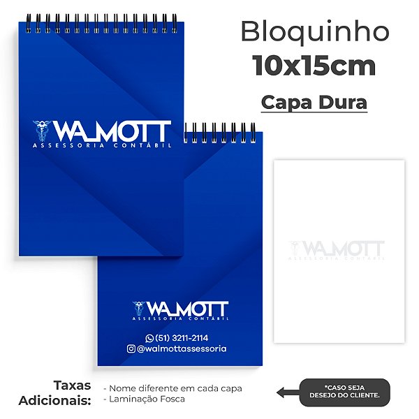 Bloco Personalizado CAPA DURA  para empresas com logo